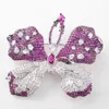 Belle broche papillon de mode en cristal de zircone violet