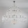 European style villa three-story transparent crystal chandeliers high-floor hotel lobby ceiling project candle chandelier duplex building lamps