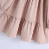 Femmes robe en velours côtelé manches longues col à volants ourlet robe courte mode chic mini femmes robe vestidos femme robe 210709
