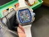 Automatisk rörelse av högsta kvalitet Mens Watch 11-04 Carbon Fiber Case Men Sports Watches Montre de Luxe339h