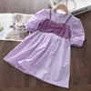 Bear Leader Girls Princess Sukienki Moda Letnia Dziewczynka Koreański Styl Solidna Vestidos Dzieci Cute Party Odzież dla 2-6y 210708