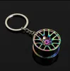 3D Car Metal Wheel Hub Keyrings Auto Sports Cars Key Rings Keychain Pendant Silver Gold Fashion Jewelry Hangs