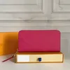 Kvinnor lång blixtlås standard plånbok empreinte läder 6 färger orange rosa fushia svart marina röda inre korthållare241i