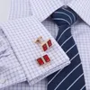 Красный хрусталь французские запонки ювелирные изделия рубашка для мужчин бренд мода манжеты ссылка свадебный жених кнопки манжеты ссылки AE563061474893
