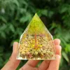 Chakra Crystal Grint Pyramid Home Life Tree Desktop Handgemaakte Ornament Orgonite Healing Reiki Bescherming Meditatie Beeldjes