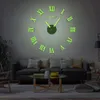 DIY 12V Digital Grande horloge murale Décoration de la maison Miroir Horloge murale Autocollant Vinyle Design moderne Horloge sur le mur pour le salon 210325