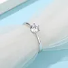 クラスターリング0.5ct 5.0mm Dラウンド925シルバーモイサナイトリングダイヤモンドテストパスジュエリー女性ガールフレンドギフト