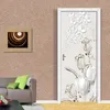 Adesivo da parete per porta impermeabile autoadesivo in PVC 3D Tulipano Stereo Farfalla Carta da parati Porta 3D Murale Soggiorno Studio Decorazioni per la casa 210317