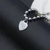 Luxury Designer Pendant 15mm Heart Necklaces Women Stainless Steel Hollow Bead Chain Jewelry on the Neck Valentine Day