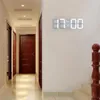 Grande LED Digital Wall Clock Data Time Celsius Nightlight Display Tabela Desktop relógios Desktop de sala de estar