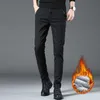 pantaloni casual con lacci Tinta unita Elasticità Vita alta Pantaloni dritti Autunno e inverno Plus ispessimento del velluto Pantaloni della tuta 210531