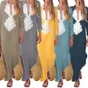 Abito estivo Donna Nuovi arrivi Abito maxi vintage Abito Boho a maniche lunghe Abito camicia casual Abito 210422