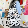 Spring New Waterproof Cow Pattern Lovely Backpack For Women Casual Simple College Student Schoolbag Teenage Girl Badge Backpack X0529