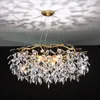 Chandelier Lustre Crystal Lamp Gold Branch Lamparas Modernas Salones El Grandes Modern Led Chandeliers