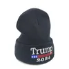 Trump Hat Presidential Election Spring Knitted Wool Caps Adults Supporter Hats Winter Beanies Skull RRB12537