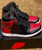 2023 Authentic Release 1 High OG Bred Patent Shoes 1S Omega Psi Phi Hombre Mujer Outdoor Skateboard Sports Sneakers con caja original 555088-063
