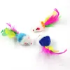 Colorido Pluma Grano Pequeño Ratón Gato Juguete Para Gato Pluma Divertido Jugar Mascota perro Gato Pequeños Animales juguetes de plumas Gatito T2I51767