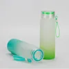 Sublimation Water Bottle 500ml Frosted Glass Water Bottles gradient Blank Tumbler Drink ware Cups Wholesale