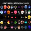 Halloweenowe oświetlenie nowatorskie pełne kolorowe twarz LED Zmiana świecąca maska ​​aplikacja Kontrola DIY 115 Wzory Świeci Maski na festiwal piłki 249x
