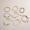 Fili di perline 8 pezzi / set Braccialetti di perline di fiori fatti a mano misti per le donne Set di perle colorate in Africa Boho Braclets Accessori Fawn22