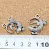 50Pcs Antique Silver Zinc Alloy Lizard Animal Charms Pendants For Jewelry Making Bracelet Necklace Findings 27X31mm A-129