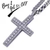 TOPGRILLZ Hip Hop Rock mâle femme bijoux collier couleur or/argent glacé Micro pavé cubique Zircon croix pendentif colliers