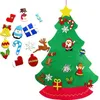 DIY Felt Christmas Tree Advent Calendar Set with Ornaments for Kids Xmas Gifts Year Door Wall Hanging Decorations 211105