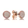Söta små örhängen CZ Diamond Pave Women Herr Fashion Jewelry för 925 Sterling Silver Stud Earring med original Box6368322
