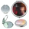 DIY 메이크업 거울 철 2 얼굴 승화 빈 도금 알루미늄 시트 소녀 선물 화장품 컴팩트 거울 휴대용 장식 WLL1017