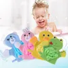 Neue 4 Colors Tiere Stil Dusche Schwamm Handtücher Nette Kinder Baby Dusche Badetuch Badewaschentuch Körper Scrub Handschuh Badewanne EWF5947