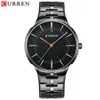 2019 Toppmärke Curren Luxury Quartz Klockor för män Armbandsur Klassisk Svart Stainless Steel Strap Mäns Klocka Vattentät 30m Q0524