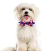 Independence Day Dog Collars Pets Cat Puppy Adjustable Bow Tie 4th of July Small Dogs Decorative Supplies GGA4652