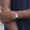 Vnox – Bracelets d'identification d'alerte médicale en cuir véritable noir pour hommes, Bracelet à barre d'étiquette en acier inoxydable pour femmes, longueur réglable