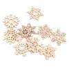 2021 Christmas DIY Assorted Wooden Snowflake Cutouts Craft Embellishment Gift Tag Wood Ornament for Weding