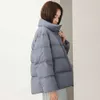 Yaya Winter Duck Down Jacket Mulheres Ultra Light Coat Casual Loose Stand-up Collar Roupas À Prova D 'Água Windproof Warmwear Quente 211008