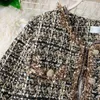 Sonbahar Kış Vintage Tweed Ceket Ceket Kadınlar Küçük Koku Patchwork Koreli Yün Kırpılmış Katlar Zarif Kısa Dış Giyim 211025