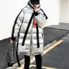 Hiver femmes doudoune femme cordon manteau poches fermetures à glissière longues vêtements d'extérieur à capuche 210521