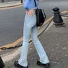 Taille haute lâche confortable jean pour femmes pantalon à jambes larges élastique mode petit ami Style Denim pantalon grande taille 210708