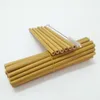 Reutilizável cor amarela natural bambu bebendo palhas eco friendly handcrafted café leite chá palha 20cm w0075