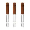 Smoking Natural Wood Portable Pyrex Thick Glass Dry Herb Tobacco Preroll Rolling Cigarette Holder Filter Mouthpiece One Hitter Catcher Handpipe DHL