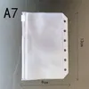 Einfache A5/A6/A7 Transparente PVC-Taschenabdeckung Wasserdichter Kunststoff Storge Reißverschluss Dateiordner Notizblöcke Taschendokument 6 Löcher SchulbedarfDH4569