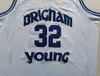 sjzl Camisa de basquete personalizada para homens e mulheres jovens Brigham Young Cougars Jimmer Fredette Tamanho S-2XL ou qualquer nome e camisa de número