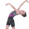 Körpermechanik-Kleidung, Mädchen-Gymnastik-Trikots, Kinder-Ballett-Trikot, einteiliger, ärmelloser, bunt glitzernder, gespleißter Workout-Overall mit Meerjungfrauenschuppen