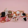 Japonais mignon petit chaton chat porte-clés pour femmes mode lettre chat chanceux pvc bracelet porte-clés petite amie sac bijoux cadeau G1019