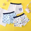 Moda Chłopiec Spodenki Bielizna Cartoon Lion Majtki Bawełniane Maluch Baby Cute Whale Boxers Lovely Dinosaur Magazynki 4-15years 210622