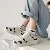 İnek Desen Lolita Sneaker Kadın Harajuku Sevimli Yuvarlak Kafa Ayakkabı Koleji Tarzı Rahat Sokak Japon Ayakkabı Kadın Platformu Ayakkabı Y0907
