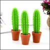 Skriva Tillbehör Skola Business IndustrialNovelty Cactus Shape Ballpoint Pen Creative Stationery Cute Cartoon Potted Plant Office Student