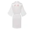 Satin Soie Robes Plus La Taille De Mariage Peignoir Mariée Demoiselle D'honneur Robe Robe Femmes Vêtements De Nuit Demoiselle D'honneur Or Rose 210831