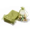 100 pcs/lot 15x10 cm cordon Organza sac bijoux emballage cadeau bonbons fête de mariage faveur de noël sacs présents
