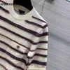 디자이너 사용자 정의 활주로 가을 여성 캐시미어 뜨개질 풀오버 여성 컬러 블록 스트라이프 하이 스트리트 스웨터 탑스 여성 스웨터